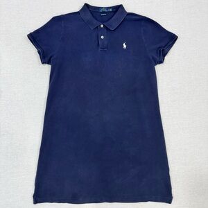 Polo Mesh Mini Dress Navy Womens Large